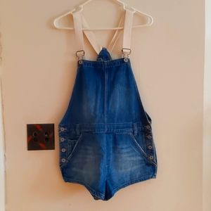 Free people denim short overalls size 28
